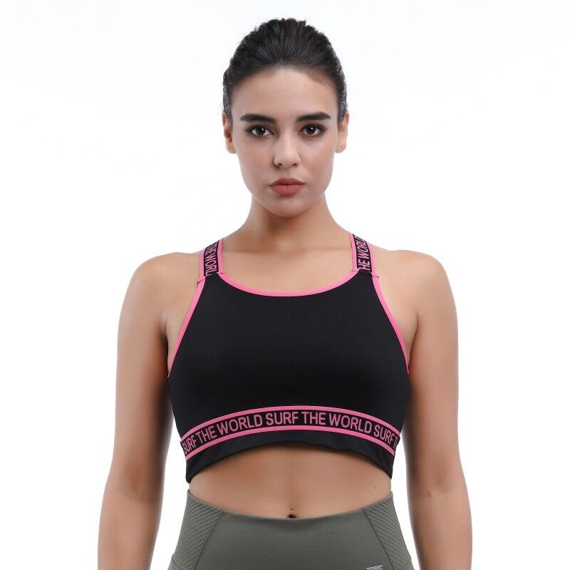 quality Mesh Back Aerobics Low Impact Sports Bra Removable Pads Breathable Active Fit factory