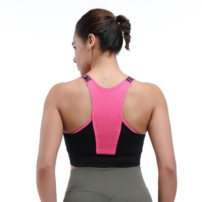 quality Mesh Back Aerobics Low Impact Sports Bra Removable Pads Breathable Active Fit factory