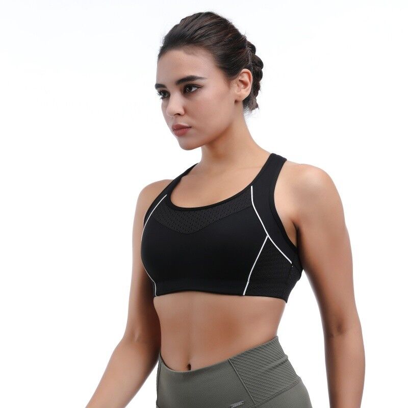 quality Quick Dry Compression Running Bra Racerback Medium Support Active Design factory