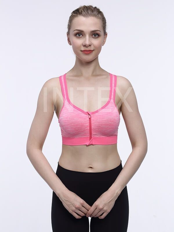 quality High Impact Padded Gym Bra Wireless Moisture Wicking 55% Nylon 40% Polyester factory