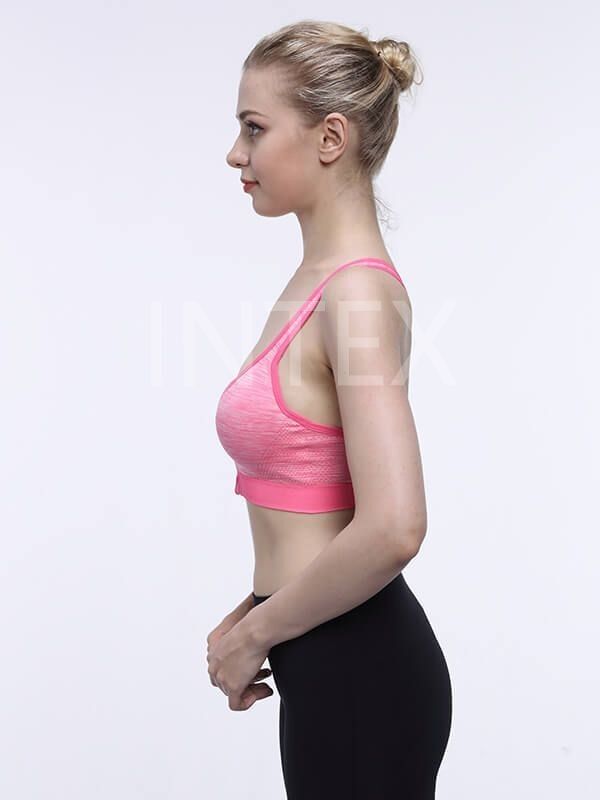 quality High Impact Padded Gym Bra Wireless Moisture Wicking 55% Nylon 40% Polyester factory