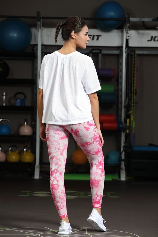 quality Tie Dye High Waist Ladies Yoga Leggings Anti Bacterial Breathable Four Way Stretch Leggings factory
