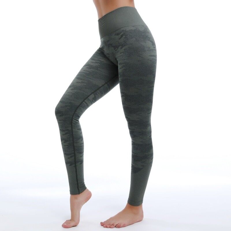 quality Camouflage Patterned Stretchy Athletic Compression Yoga Tights factory