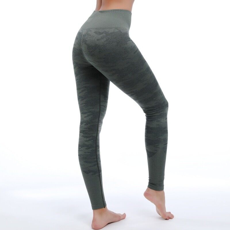 quality Camouflage Patterned Stretchy Athletic Compression Yoga Tights factory