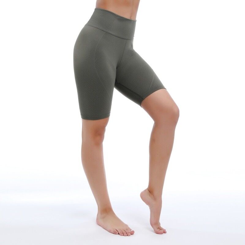 quality No Side Seams High Waist Yoga Shorts 90% Nylon 10% Spandex factory