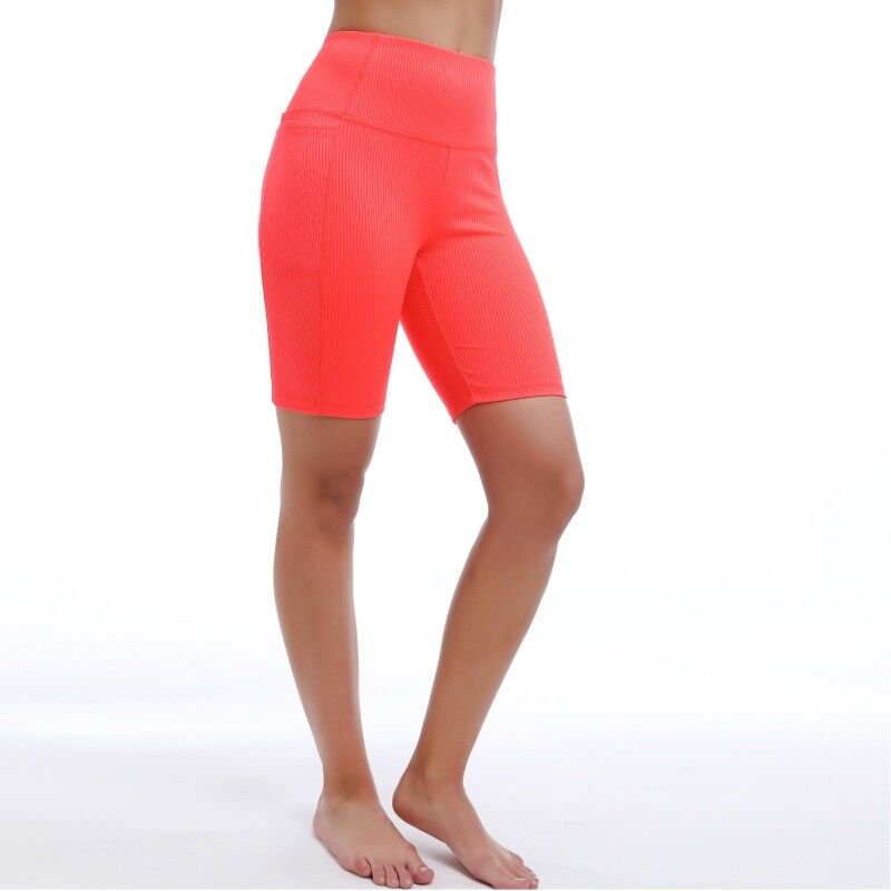 quality High Waist Tummy Control Yoga Shorts Breathable 90% Nylon 10% Spandex factory