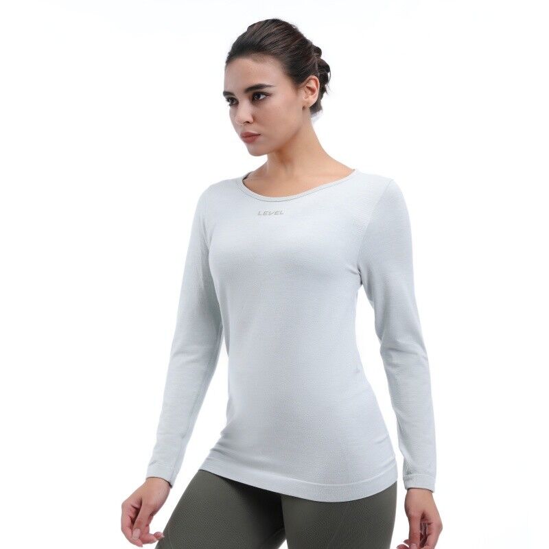 quality Organic Cotton Long Sleeve Yoga Tees Anti Bacterial factory