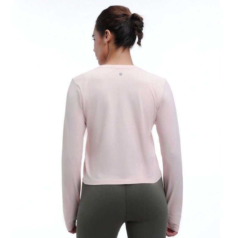 quality Cropped Long Sleeve Shirt Sustainable Breathable With Thumb Holes factory