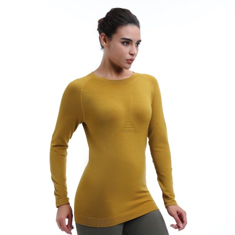quality Mesh Compression Long Sleeve Tops Lightweight High Intensity Womens Gym Tops factory