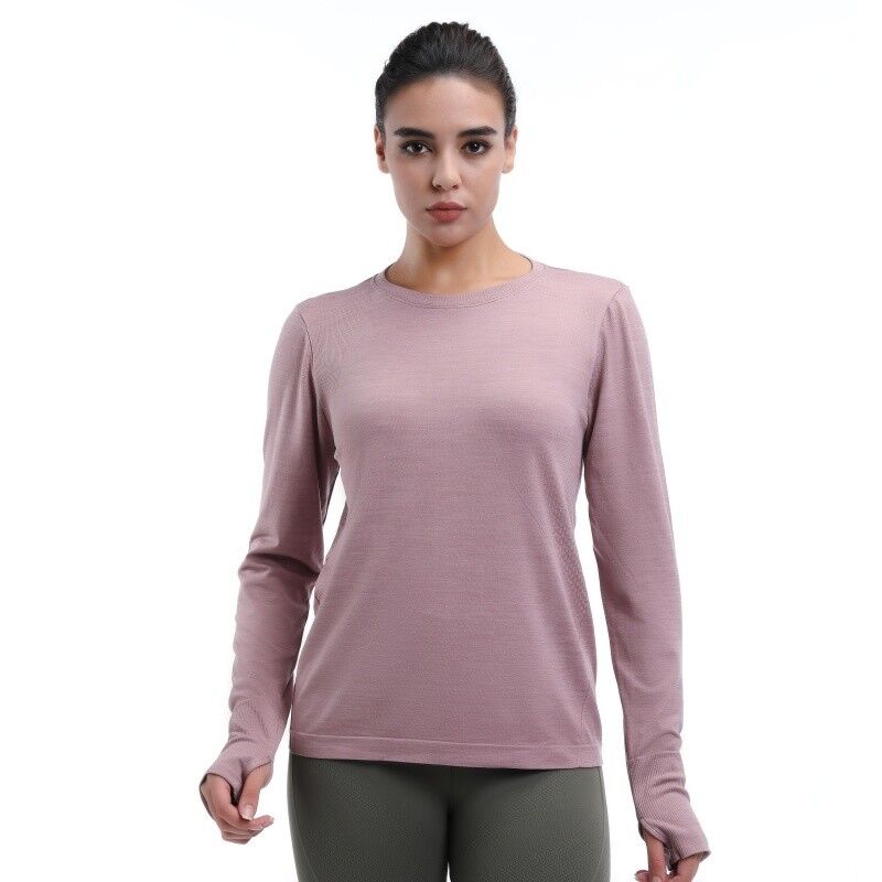 quality Crew Neck Pullover Long Sleeve Tops With Thumb Holes factory
