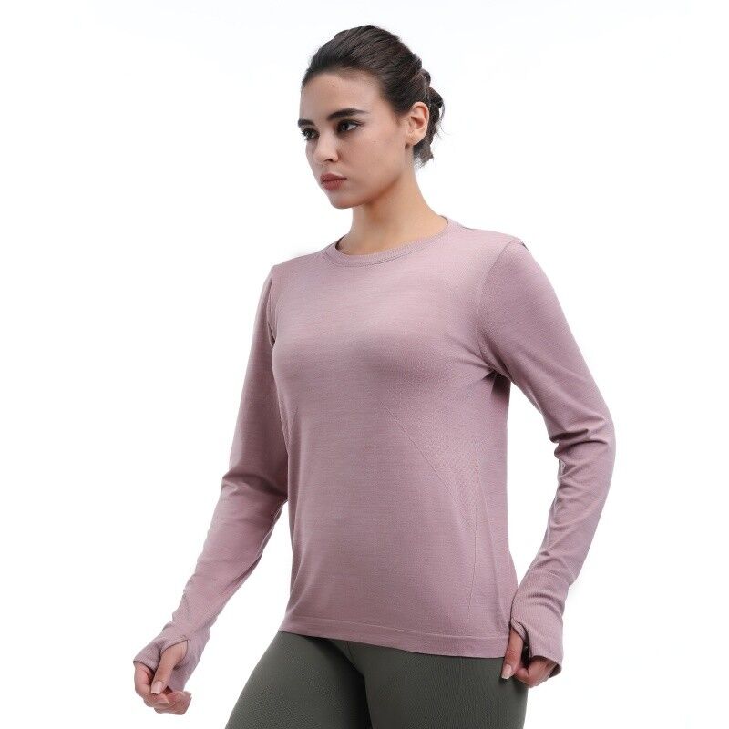 quality Crew Neck Pullover Long Sleeve Tops With Thumb Holes factory