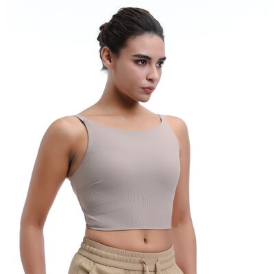quality Breathable Ladies' Seamless Sports Bra Open Back For Sensitive Skin factory