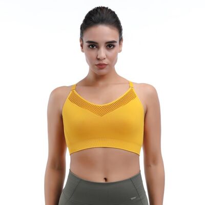 quality Mesh Trimmed Low Impact Woman Sports Bras Anti Bacterial 92% Nylon factory