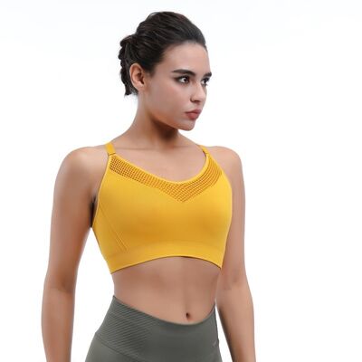 quality Mesh Trimmed Low Impact Woman Sports Bras Anti Bacterial 92% Nylon factory