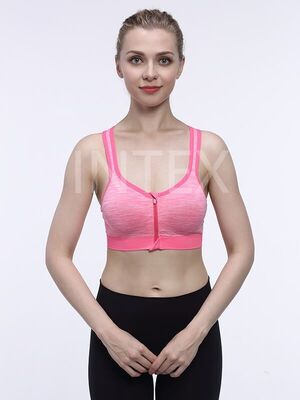 quality High Impact Padded Gym Bra Wireless Moisture Wicking 55% Nylon 40% Polyester factory