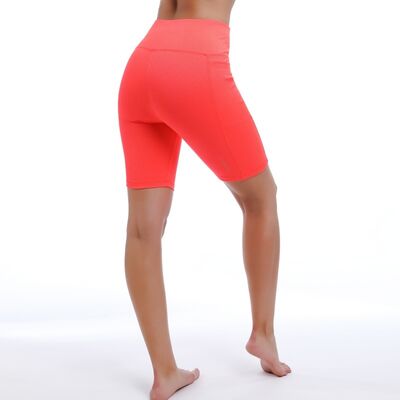 quality High Waist Tummy Control Yoga Shorts Breathable 90% Nylon 10% Spandex factory