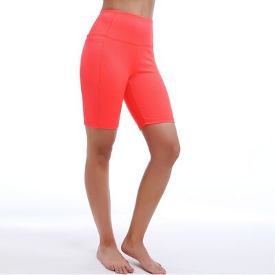 quality High Waist Tummy Control Yoga Shorts Breathable 90% Nylon 10% Spandex factory