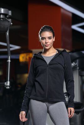 quality Full Zip Long Sleeve Hoodie Anti Bacterial Breathable Seamless factory