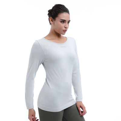 quality Organic Cotton Long Sleeve Yoga Tees Anti Bacterial factory