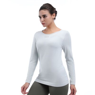 quality Organic Cotton Long Sleeve Yoga Tees Anti Bacterial factory