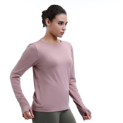 quality Crew Neck Pullover Long Sleeve Tops With Thumb Holes factory